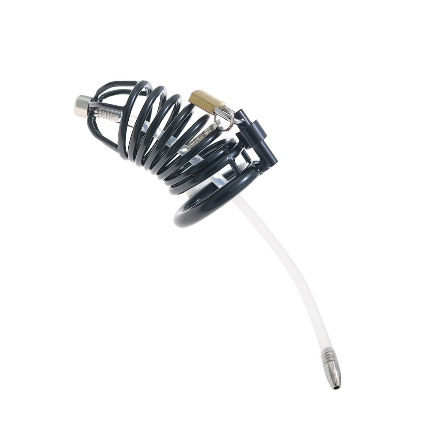 Ultra-Long Snake Chastity Lock for Men - Black/Silver Two-Tone Discreet Wear