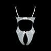 Sexy Lace Mesh Bodysuit Women Open Crotch Underwire Fashion