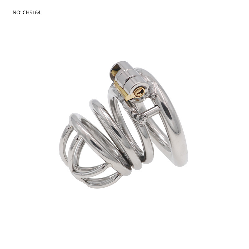 Genuine Stainless Steel Chastity Lock with Penis Cage Chastity Device Men's Cut Sex Toys Adult Products