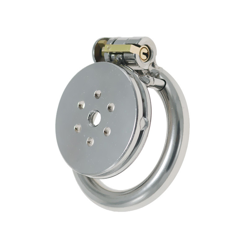 flat chastity lock CB chastity cleaner penis cage fake mother props sex tools adult toys 5mm novice - Image 4