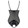 Black Lace Mesh Steel Ring Jumpsuit Sexy Lingerie for Women