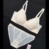 Breathable Cotton Wire-Free Triangle Bra & Mesh Low-Waist Briefs Set