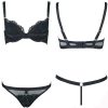 Lace Elastic Memory Wire Double Layer Micro Push-up Bra Set