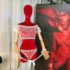 Christmas Tulle One-Shoulder Bow Pleated Short Uniform Suit