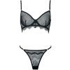 Eyelash Lace Polka Dot Mesh Bra & Thong Set