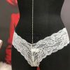 Sexy White Lace Neck Rhinestone Free Size Top