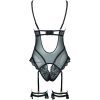 Women's Sexy Lace Mesh See-Through Jumpsuit with Open Crotch and Leg Circles - Black