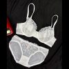 Sexy Lace Mesh Bra & Brief Set - Soft Steel Ring, Breathable Lingerie