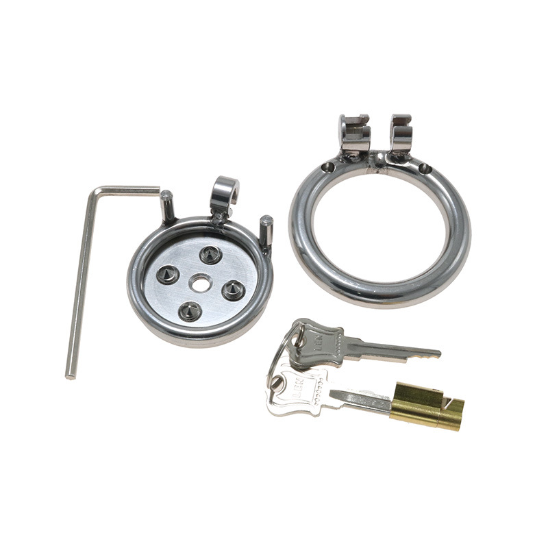 stainless steel four-nail penis chastity lock flat cage CB chastity device smsex toys adult toys - Image 4