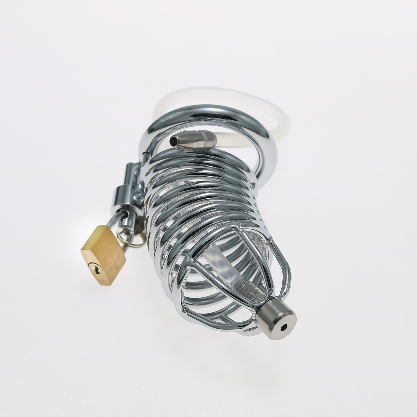 Ultra-Long Snake Chastity Lock for Men - Black/Silver Two-Tone Discreet Wear - Image 4