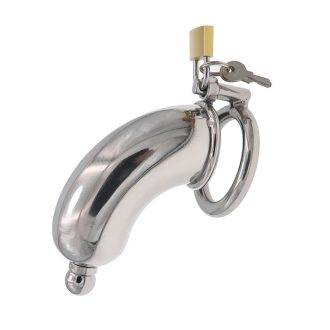 Stainless Steel Male Chastity Lock Cage with Conduit Alternative Restraint
