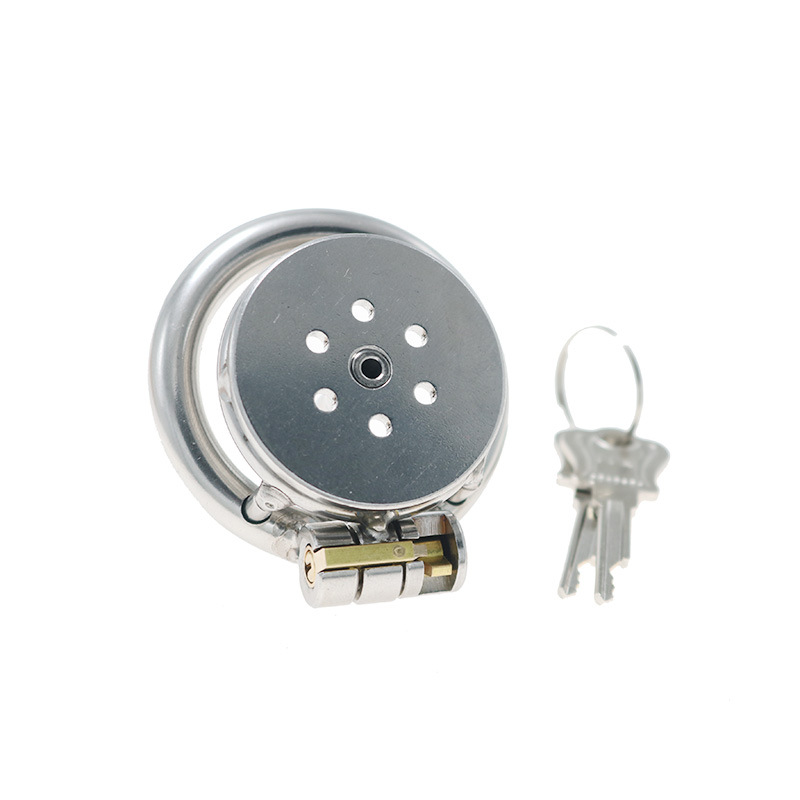 flat chastity lock CB chastity cleaner penis cage fake mother props sex tools adult toys 5mm novice - Image 5