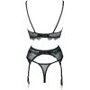 Eyelash Lace Polka Dot Mesh Bra & Thong Set