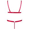 Rhinestone Halter Rose Embroidered Bralette & Thong Set