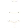 Gilded Eyelash Lace Champagne Triangle Cup Thong Lingerie Set