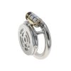 Stainless Steel Flat Lock Chastity Device - Penis Cage with Taiji Mesh for Enhanced Hygiene