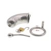 Stainless Steel Male Chastity Lock Cage with Conduit Alternative Restraint
