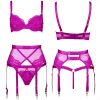 Lace Elastic Memory Wire Double Layer Micro Push-up Bra Set