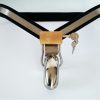 Stainless Steel Y-Strap Chastity Device for Men - Secure Private Lock Underwear