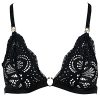 French Pure Desire Lace Triangle Cup Low Waist Thong Sexy Cross Back Lingerie Set
