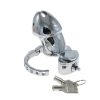 Adjustable Metal Penis Cage Chastity Lock with Integrated Snap Ring for Men