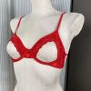 Valentine's Day Gift Sexy Underwire Open-Chest Heart Lace Crotchless Thong Set Erotic
