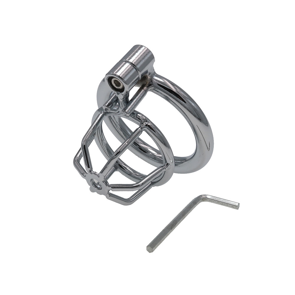 Metal Short Penis Birdcage Male Wear Adult Toys Small Grid Chastity Lock - Image 2