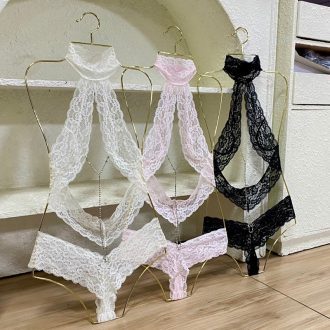 Sakura Pink Diamond Chain Lace Cutout Backless Jumpsuit for Women