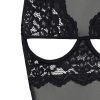 Black Lace Mesh Steel Ring Jumpsuit Sexy Lingerie for Women