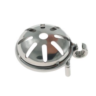 Stainless Steel CB Lock Pot Lid Chastity Cage – Small Size Hollow-out Design for Men