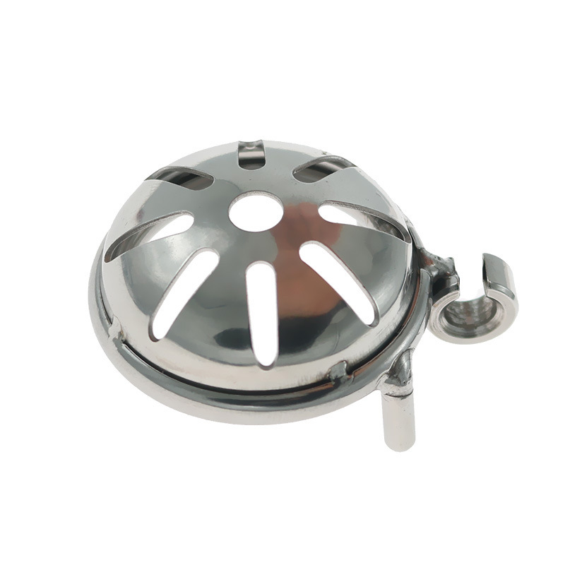 Stainless Steel CB Lock Pot Lid Chastity Cage - Small Size Hollow-out Design for Men - Image 2