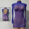 Sexy Mesh Cut-Out Backless Long Sleeve Bodysuit Jumpsuit