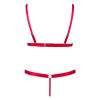 Ultra-Thin Gold Silk Lace Triangle Bra & Low-Waist T-Pants Set