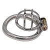 Stainless Steel Mini Hollow Chastity Lock Cage for Men - Discreet Wearable Design