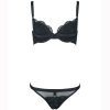 Lace Elastic Memory Wire Double Layer Micro Push-up Bra Set