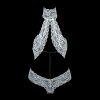 White Halter Lace Detachable Rhinestone Sexy Women's Jumpsuit Teddy