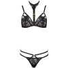 Sexy Lace Lingerie Set: Detachable Halter Bra, Thong & Garter Belt