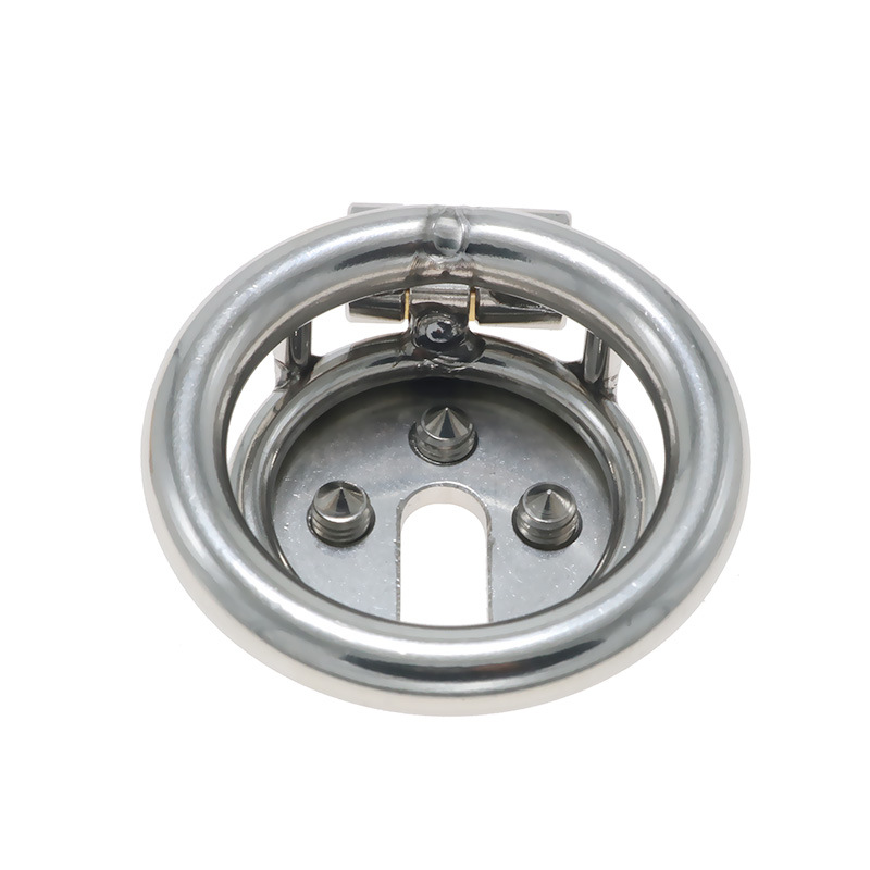 Stainless Steel Flat Chastity Lock Cage for Men - Image 5