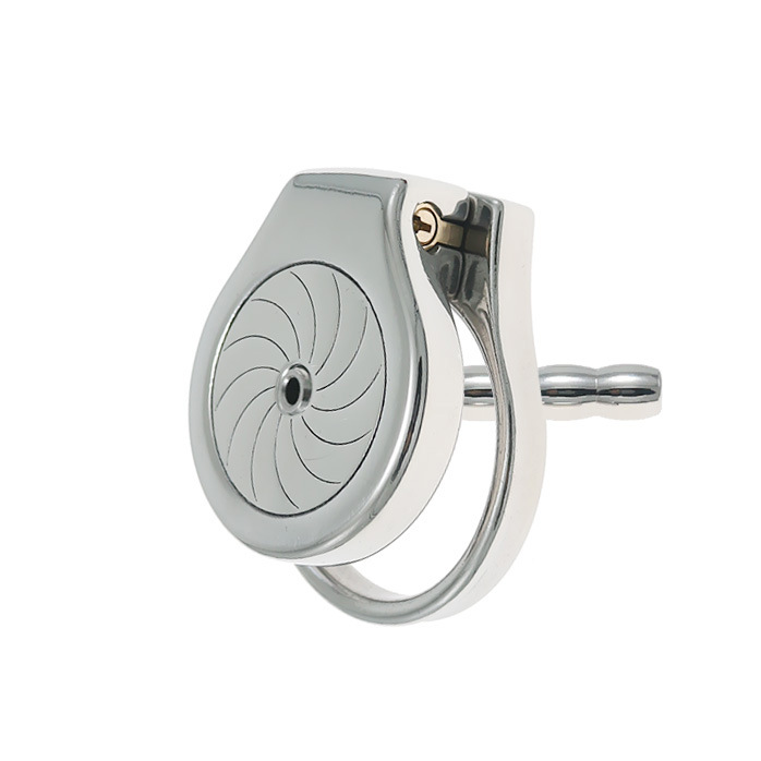 Beautiful stainless steel thickened flat chastity lock men go out to wear chastity sex tool lock bird with hollow tube