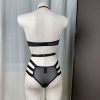 Black Lace Halterneck Light Support Bra & High Waist Panty Set for Women