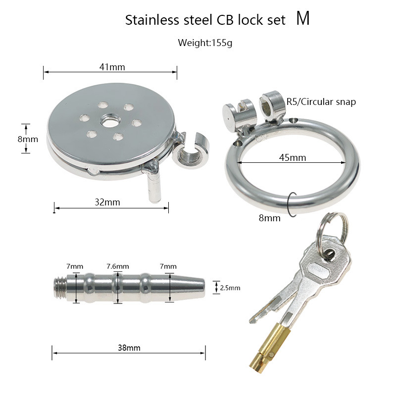 Funny Stainless Steel Flat CB Lock Penis Cage Chastity Sex Tools Adult Supplies Sex Toys Men's Wear - Image 7