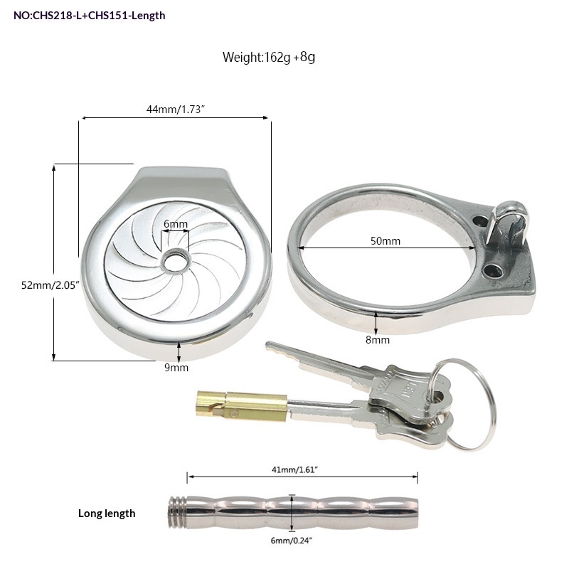 Beautiful stainless steel thickened flat chastity lock men go out to wear chastity sex tool lock bird with hollow tube - Image 12