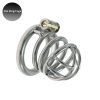 Stainless Steel Flat Chastity Lock Cage for Men