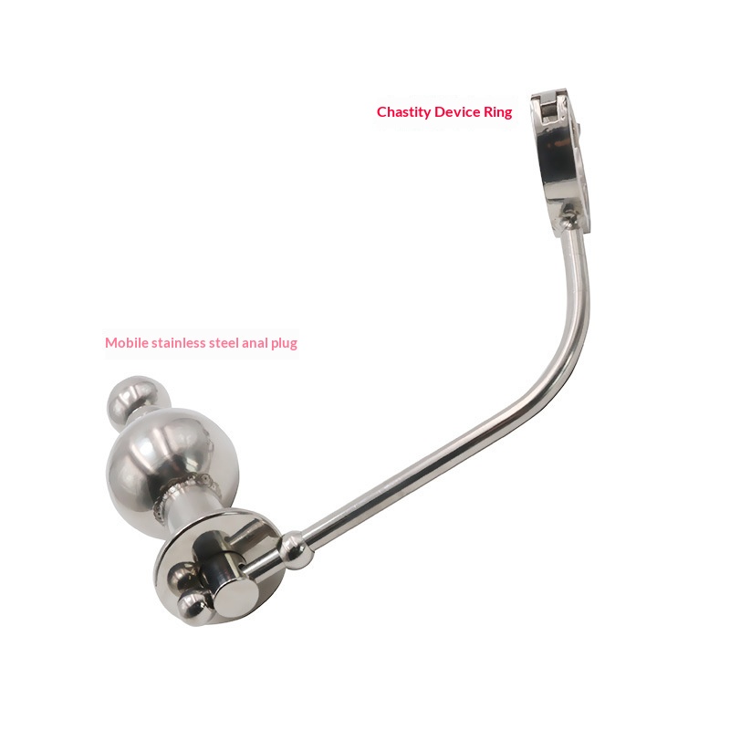 Men's Stainless Steel Chastity Lock with Anal Plug Heavy-Duty Chastity Device Penis Cage Lock Bird Back Chamber Adult Toy - Image 5