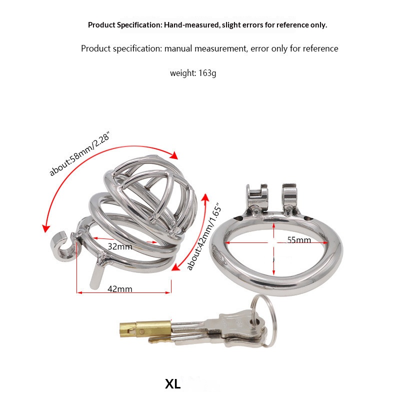 Genuine Stainless Steel Chastity Lock with Penis Cage Chastity Device Men's Cut Sex Toys Adult Products - Image 9