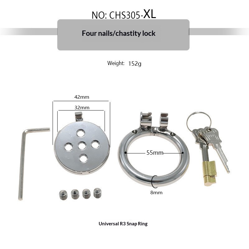 stainless steel four-nail penis chastity lock flat cage CB chastity device smsex toys adult toys - Image 10