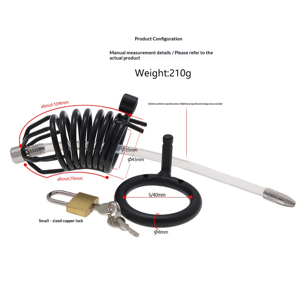 Ultra-Long Snake Chastity Lock for Men - Black/Silver Two-Tone Discreet Wear - Image 6