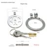 Stainless Steel Hollow Flat Chastity Cage for Men