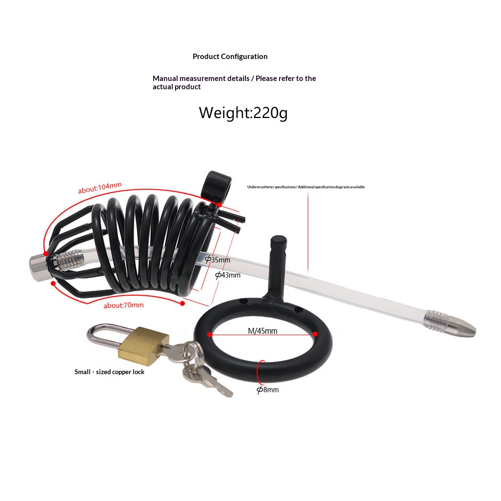 Ultra-Long Snake Chastity Lock for Men - Black/Silver Two-Tone Discreet Wear - Image 7