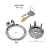 Stainless Steel Flat Chastity Lock Cage with Ring - Men's Secure Device